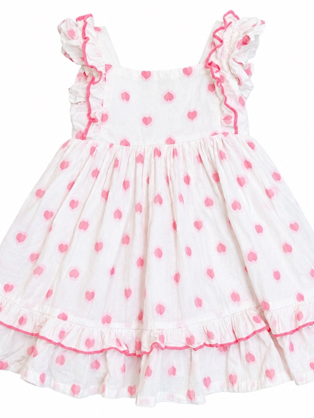 Cupcakes & Cashmere Baby Pink Heart Ruffle Dress & Bloomers Set 3-6M